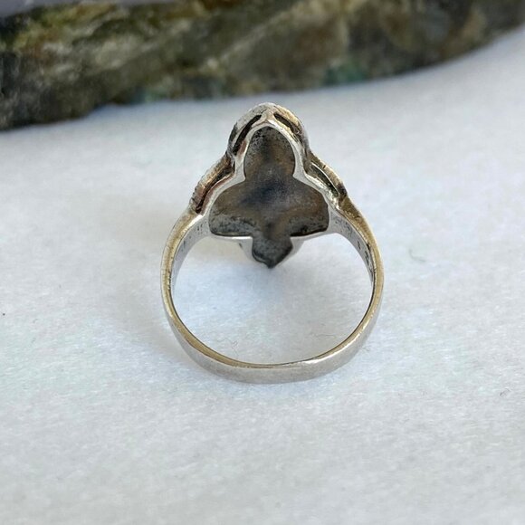 VTG Sterling Silver 925 Oxidized Art Deco Style Marcasite Band Ring Sz 6.75 - Picture 7 of 16